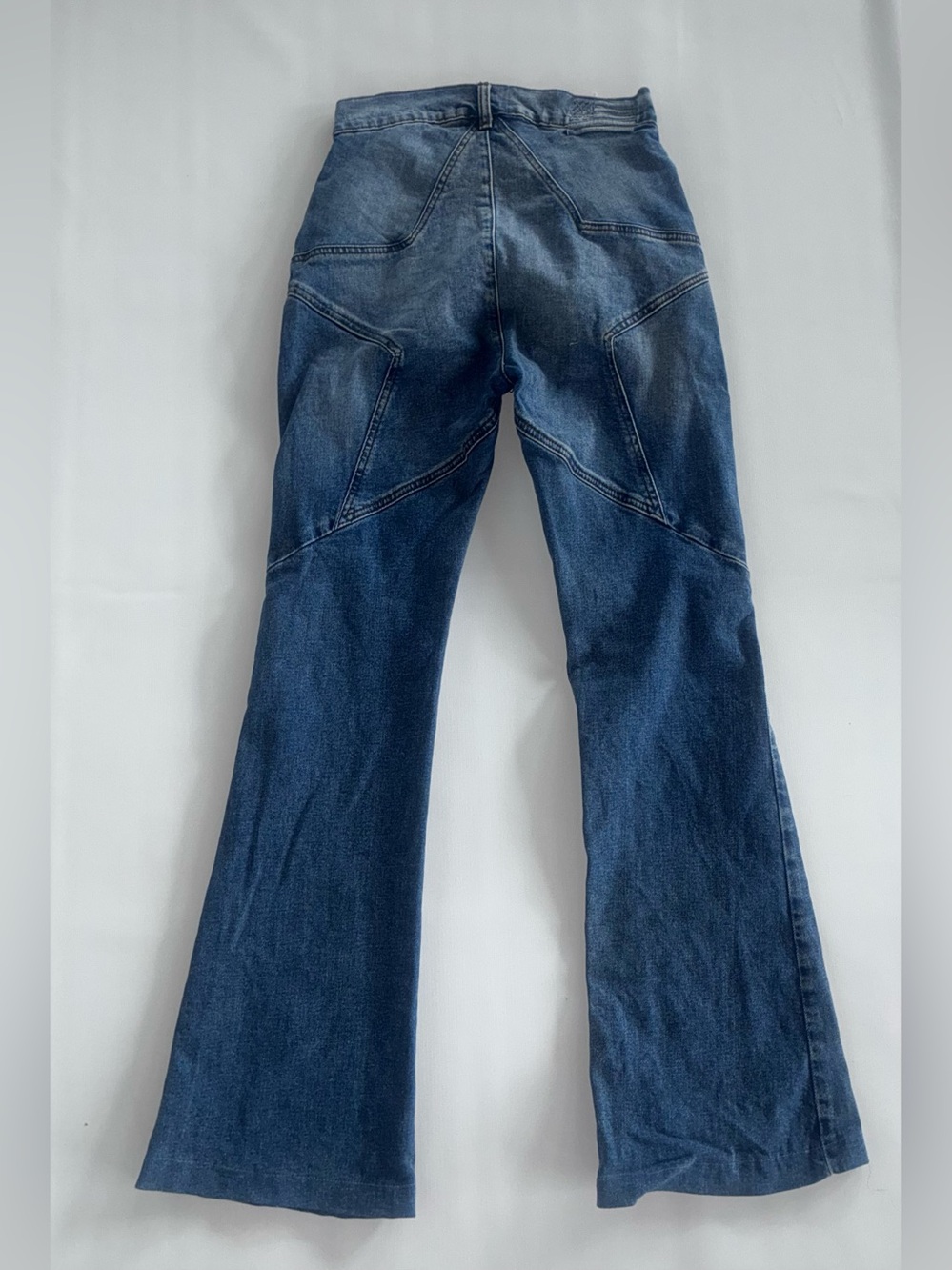 Y2K REVICE Venus high rise Flare Jeans Star Butt Blue Denim 70s Women’s 28